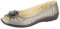 Boulevard Womens Wide Fit Leather Lined Open Peep Toe Flower Summer Shoes Pewter 5