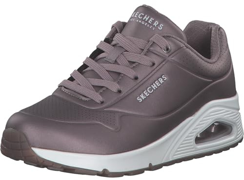 Skechers Uno- Rose Bold, Scarpe da Ginnastica Donna, Argento Pewter Duraleather Pew, 38 EU