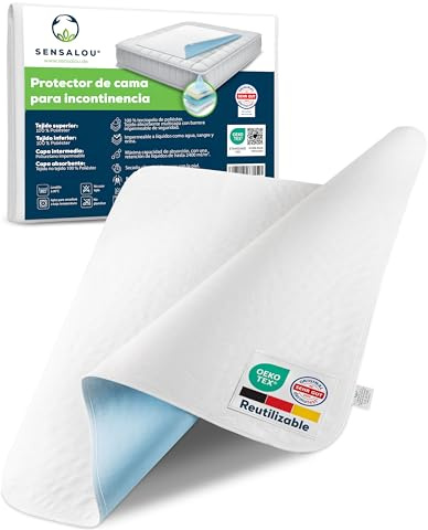Sensalou Traversa Letto Lavabile 70x100 cm – Set da 2 Protezioni Impermeabili Riutilizzabili – Salva Materasso Igienico per Incontinenza, Bambini, Adulti – Assorbenza Elevata Fino a 2400 ml/m2