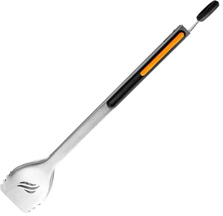 Blackstone 5228 Griddle Grill Tongs Stainless Steel Heat Resistant Rubber Grip to hold your Meat and Veggies- Premium Long BBQ Grill Scraper Tongs, Dishwasher Safe 14 Black/Orange