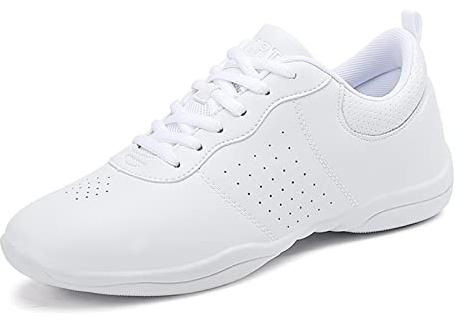 FOFOWHAT White Cheer Shoes Girls Training Competition Dance Cheerleading Sneakers Athletic Performance Tennis Walking Shoes Size 1 Big Kid