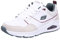 Skechers Herren UNO Retro One Sneaker, White Duraleather Suede Green Mesh Burg, 46 EU