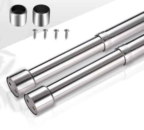 Asta per Armadio da 31-52 cm, Asta Estensibile in Acciaio inox con prese di Corrente e viti, Asta Regolabile per Armadio, Doccia, Finestre, Balcone