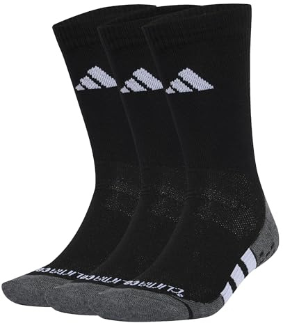 adidas Unisex - Adulto PERFORMANCE GRIP CLIMACOOL CUSHIONED CREW 3P, Black/Dark Grey Heather/White, 42-45