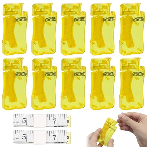 Raxfekro 10 Stück Nadeleinfädler, Automatischer Kunststoff Nadeleinfädler Einfädelhilfe für Näharbeiten, Einfädler für Handnäharbeiten und Andere DIY Stickereien mit Zwei Weichen Maßband