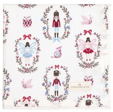 GreenGate Cindarella Stoffserviette mit Spitze White 40x40cm