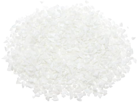 PATIKIL Grava de cristal decorativa de 450 g, 3-6 mm, cuentas de piedra con purpurina irregular, vidrio de fuego triturado para rellenar jarrones de manualidades, acuario, color blanco