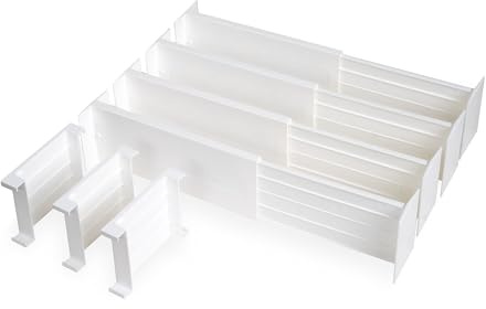 Dial Industries Dresser Drawer Dividers, 4 Pk + 3 Cross Dividers, 4.5 Deep