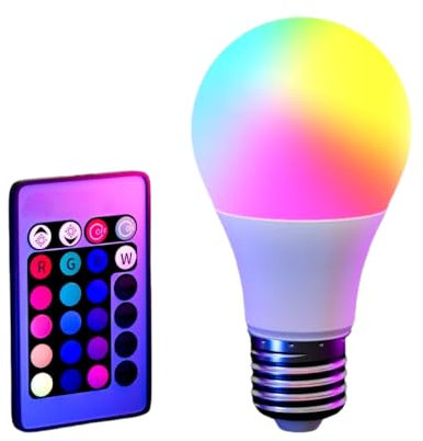 BOXélec E27, lampada LED multicolore da 3,8 W, con telecomando, 16 colori e 5 modalità di illuminazione