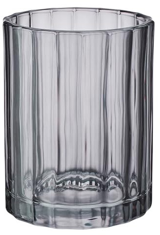 BUTLERS 2er-Set Zahnputzbecher Glas TOCIA | Strukturiert getönter Mundspülbecher Vintage Stil | ideal für Bad Gäste-WC