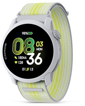 COROS PACE 4 Ultraleichte Sportuhr, 1,2-AMOLED-Touchscreen, 32g Laufuhr, 19 Tage Gebrauch, Sprachsteuerung, Trainingswerkzeuge, Präzises GPS, Trainingsplan, Laufen (Weißes Nylon)