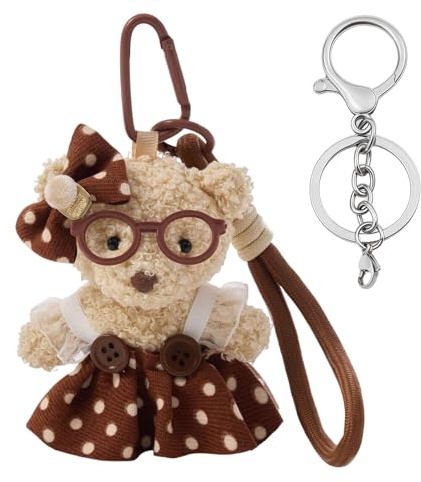 Tapufitil Porte-Clés Et Accessoire De Sac 2 En 1 Avec Ourson En Peluche Et Lapin, Mignon Bijou Pour Portefeuille, Sac À Main Ou Sac À Dos