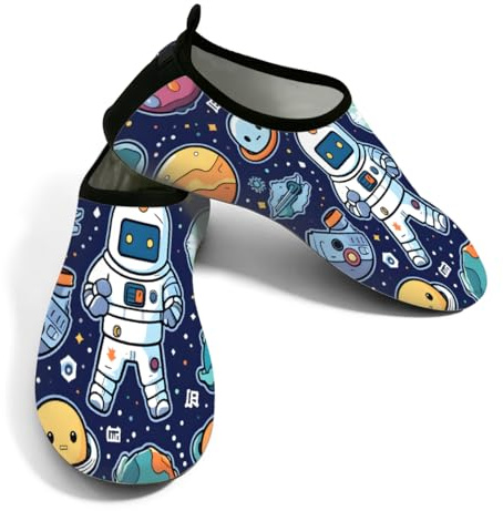 Scarpe da donna per sport acquatici ad asciugatura rapida, da spiaggia, nuoto, astronauta, pianeta, alieno, UFO, senza lacci, calzini acquatici per escursionismo, surf, yoga, Astronauta Alien Ufo