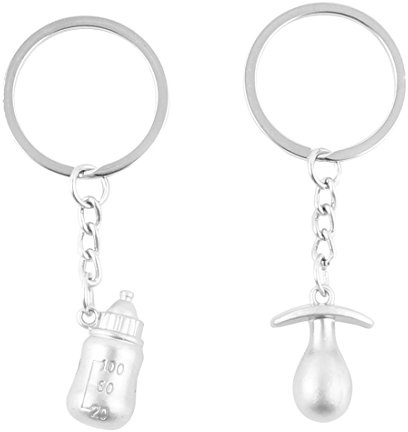sourcing map Couples porte-clé bouteille de bébé w Tétine Pendentifs clé Chaîne Cadeau pour Lovers - Femme, *, Taille Unique