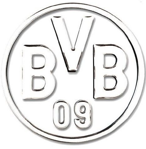 Autoaufkleber 3D silber Borussia Dortmund BVB 09 Aufkleber / Sticker / Gesichtaufkleber etiqueta engomada / autocollant