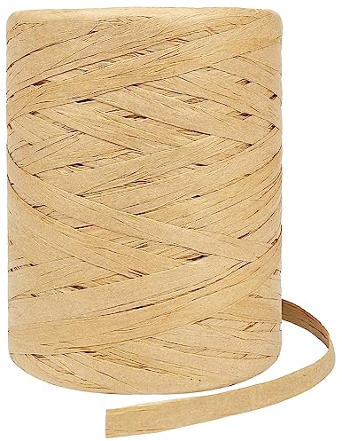 HRX Package-Raffiabast-Band aus Papier, ca. 2,54 cm breit, 200 m lang, matt, für Geschenke, Bastelbedarf, Blumensträuße, Hängeetiketten, von Kraf