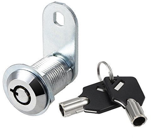 sourcing map Cerradura Tubular de La Leva de Acabado de Cromo de Aleación de Zinc de Cilindro con Llaves Diferentes Cilindro de 25 mm, 1 paquete