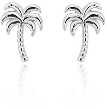 Scream Pretty - 925 Sterling Silver Palm Tree Stud Earrings
