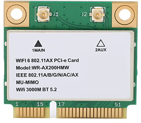 Annadue Drahtlose WiFi Karte, AX200HMW 2.4G/5G Dual Band Wireless Netzwerkkarte, 2974M WiFi6 Bluetooth 5.2 PCI-E Wireless Karte, 802.11 A/B/G/N/AC/AX für Laptop
