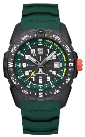 Luminox Analog schweizisk kvartsurverk klocka för män med gummiarmband XB.3735, Grön