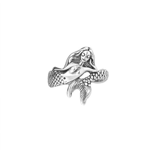Bague SirÈNe Classique, Bague Queue SirÈNe Argent Pour Hommes, Bague Queue Dauphin Mignonne Bague SirÈNe Conte FÉEs Bague SirÈNe RÉTro Bijoux Queue SirÈNe Plage, Bague SirÈNe Classique