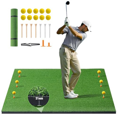 VEVOR Golfmatta, Golfgräsmattor Träningsmattor 152 x 122 cm Förtjockad Golfträningsmatta, Golfträningsmatta på gården, Utomhus Träningskit inomhus