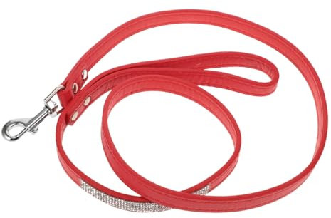 BESPORTBLE Fashionable Dog Leads Pu Leather Dog Walking Leash Rhinestones for Small Dogs Pet Training Leash for Walking Jogging Hiking