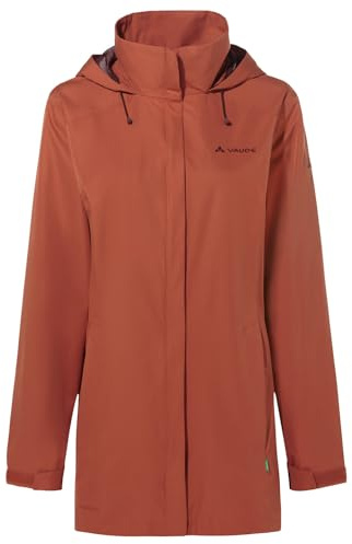 VAUDE Damen Regenjacke Escape Parka, wasserdichter Regen-Parka, atmungsaktiv und winddicht, buckeye, 42