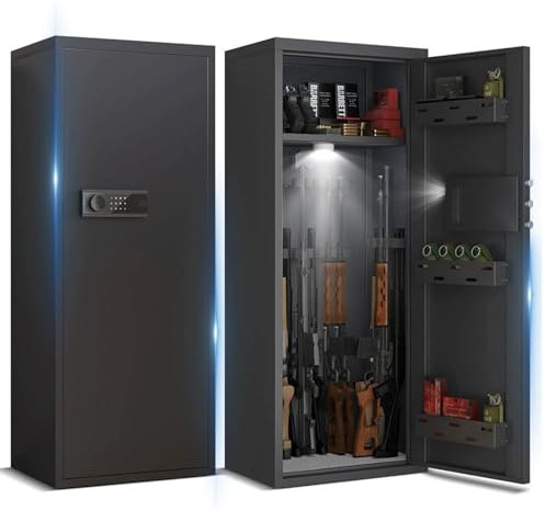 10-12 Cassaforte per Fucili Cassaforte per Armi Completamente in Acciaio per Grandi Spazi Cassaforte Elettronica con Password per Custodire Armi da Fuoco