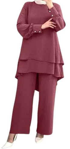 Ensemble Femme Chic et Elegant - Grande Taille Tunique Chemise Pantalons Fluide Large Ensemble Femme Pantalon et Haut Fluide Ensemble de Yoga 2 pièces Costume Sport Eté Respirant Ample Streetwear