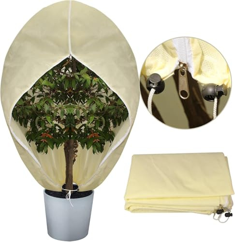 Ujaxjaxi 2 Stück 80 X 100 Winterschutz für Kübelpflanzen,Winterschutz für Pflanzen Frostschutz Pflanzen, Wiederverwendbar Winterschutz für Palmen,Olivenbaum,Blumen mit Reißverschluss