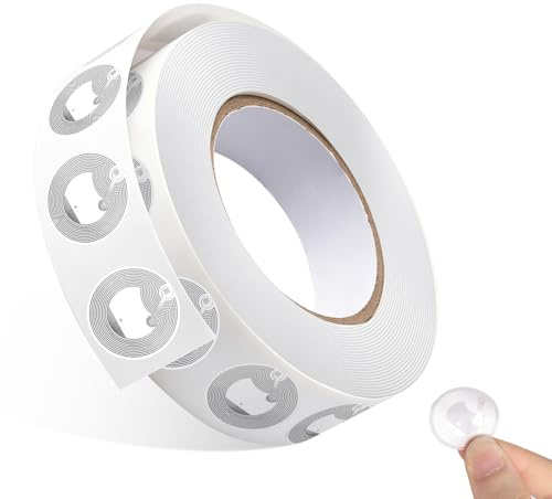 100 st NFC-tag klistermärken 25 mm, NFC Ntag213 klistermärken Återskrivbar Rund klistermärken för alla kompatibla mobiltelefoner och enheter