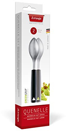 triangle 90 868 02 02 Quenelle-Set, 2 große Nockenlöffel, kurzer Griff Made in Solingen/Germany professionelle Qualität