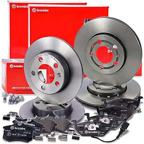 BREMBO Set di freni Coated Disc Line incl. dischi freno anteriori Ø 256 mm ventilati + posteriori Ø 230 mm pieni + pastiglie freno anteriori e posteriori + contatto di usura
