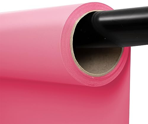 Kate Rouleau de Fond Photographique en Papier Rose Uni - Toile sans Plis Haute Densité pour Studio/Portrait (1,35x5m, Rose Œillet)