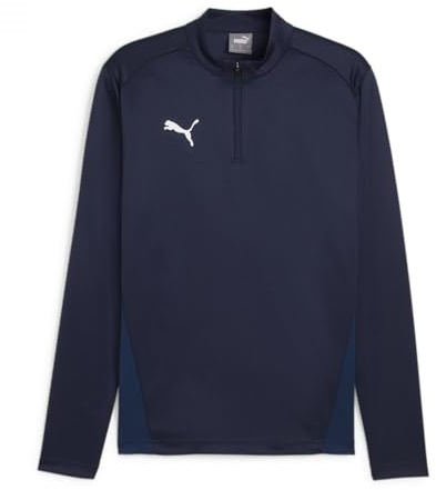 Puma Unisex Teamgoal Training 1/4 Zip Slim Fit Top, Puma Navy-Puma White-Persian Blue, M EU