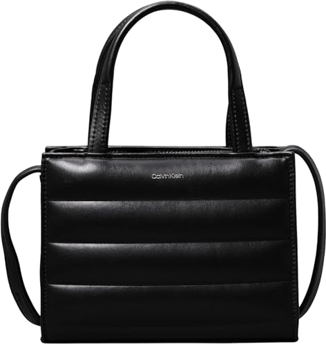 Calvin Klein Damen Tote Bag Tasche Line Quilt Mini Klein, Schwarz (Ck Black), Einheitsgröße