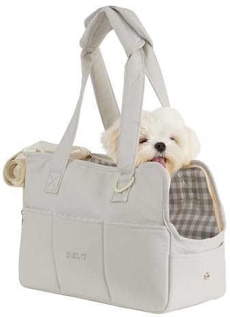 ONECUTE Transportín para Perro y Gato, Bolsa Transporte Plegable para Mascotas Pequeñas, Viajes Cómodos, Soporta 7.5 kg (Medium, Gris)