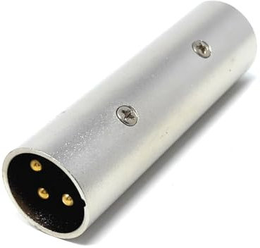 DRUT 1pcs. XLR to XLR Adapter 3 Pin Male to Male (M-M) Connector, Coupler, Gender Changer, Gold Pins