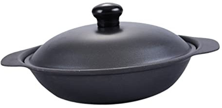 Cacerola de Hierro Negro de Fondo Plano para Cocina y Guisos