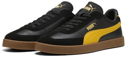 PUMA Erwachsene Club II Era Sneakers 44 Black Yellow Sizzle Gum Beige