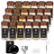 DSUID 24 square spice jars with acacia wood lids, spice jars Built-in spice labels, spice shakers 120ML, spice jars made of borosilicate glass