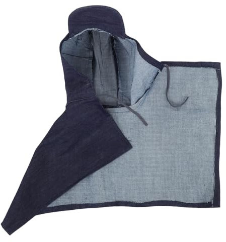 MAGICLULU Men Women Oversized Denim Shawl Dust Cape Hat Welding Capes Detachable Hood Safety Mask