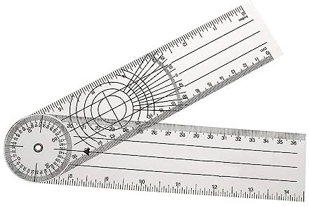 DIYEAH 360degree Spinal Goniometer Medical Angle Ruler Angle Protractor for Physical Therapy Multi-Angle Measuring Ruler Tool Digital