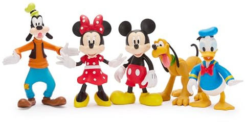 Disney Store Official Mickey Mouse and Friends Figure Set, Articulated Toy Figures Including Mickey, Minnie, Donald, Goofy and Pluto, 5 Piece Set