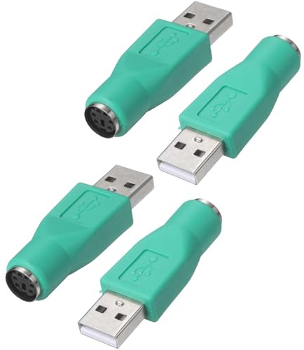 Nexarelle PS/2 to USB Adapter PS/2 Female to USB A Male Green 2Pcs