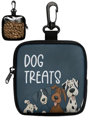 Sac a Friandise pour Chien Dressage, Pochette Friandise Chien avec Fermeture Éclair et Mousqueton, Petite Sac a Friandises Chiens Portable, Récompenses Rapides et L'éDucation Chiots, Format de Poche