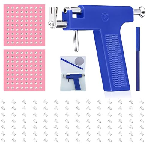 JHAZUN Pistola Pendientes Oreja,Perforador Oreja,Juego de Piercings Para Juego de Pistola Para Perforar,Labios,Nariz,Cuerpo,Lengua Y Ombligo
