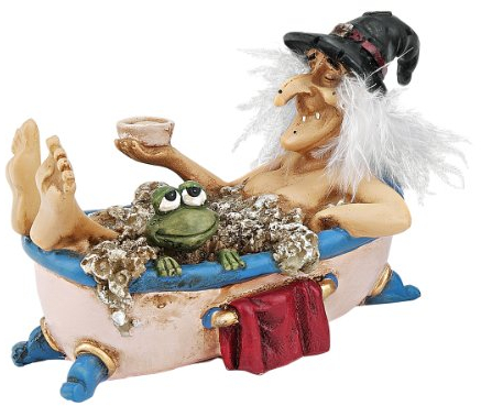 Design Toscano Cauldron of Beauty Bewitching Witch Halloween Decor Figurine Statue, 12.5 cm, Polyresin, Full Colour