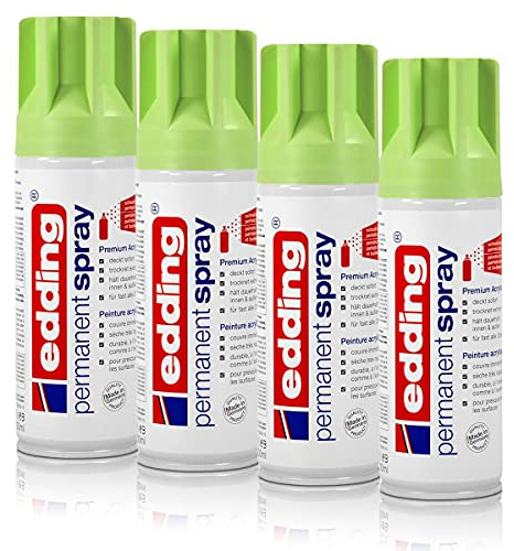 4x edding Permanent Spray pastellgrün matt 200 ml Premium Acryllack Spraydose